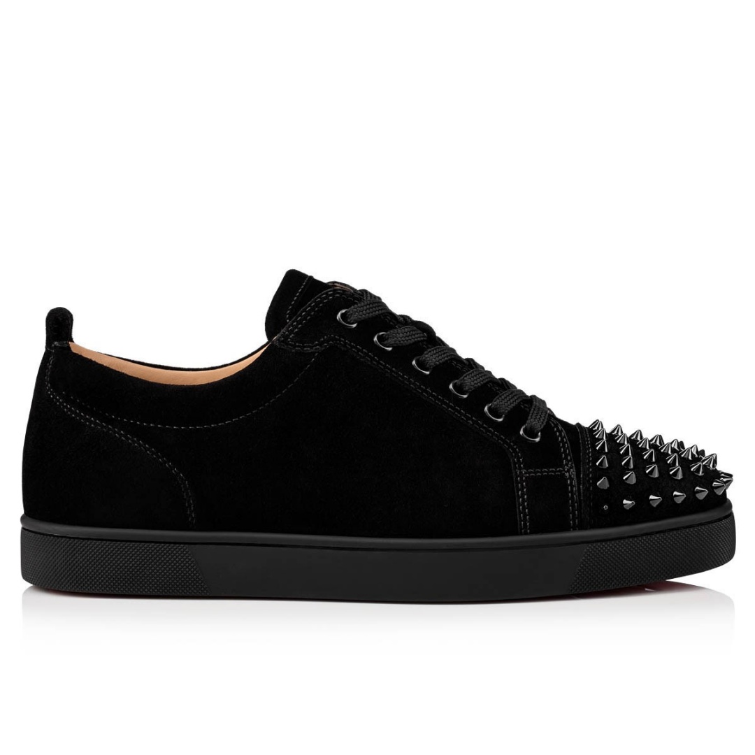 Christian Louboutin Louis Junior Spikes Sneakers Suede calf and spikes Black