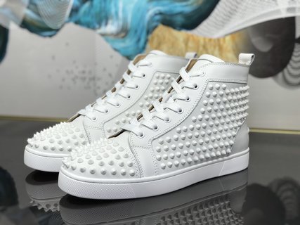 Christian Louboutin Louis Spikes Sneakers Calf leather and spikes White