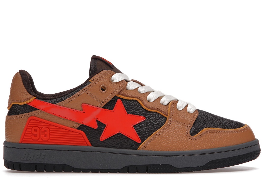 A Bathing Ape Bape SK8 STA Brown Orange
