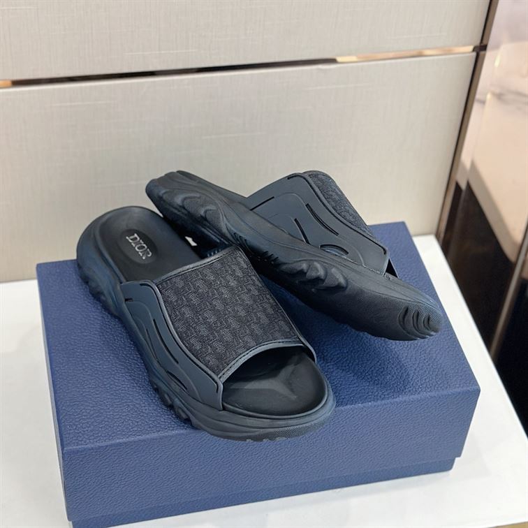 DIOR H-TOWN SANDAL BLACK RUBBER – DS004