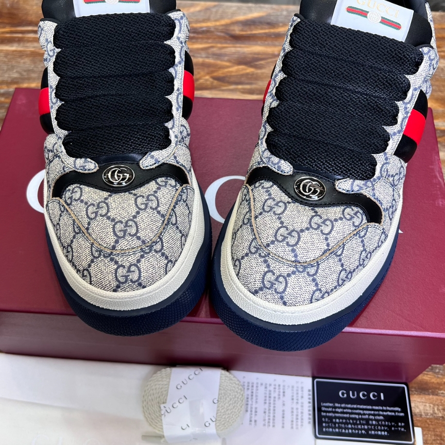 Gucci Screener Web Beige and Blue Sneaker – GCC171