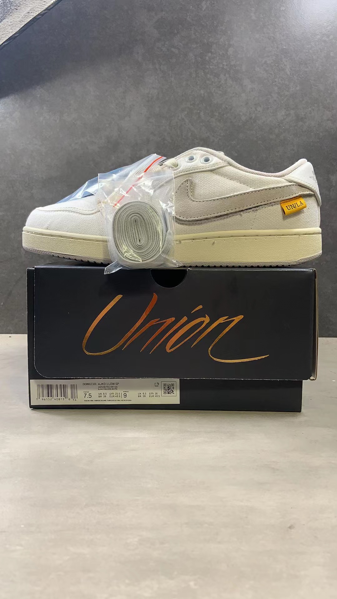 Air Jordan 1 Retro AJKO Low SP Union White Canvas
