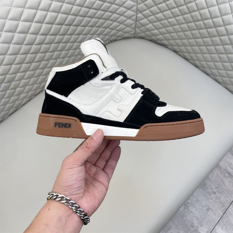 FENDI MATCH BLACK LEATHER HIGH TOPS – FDS016