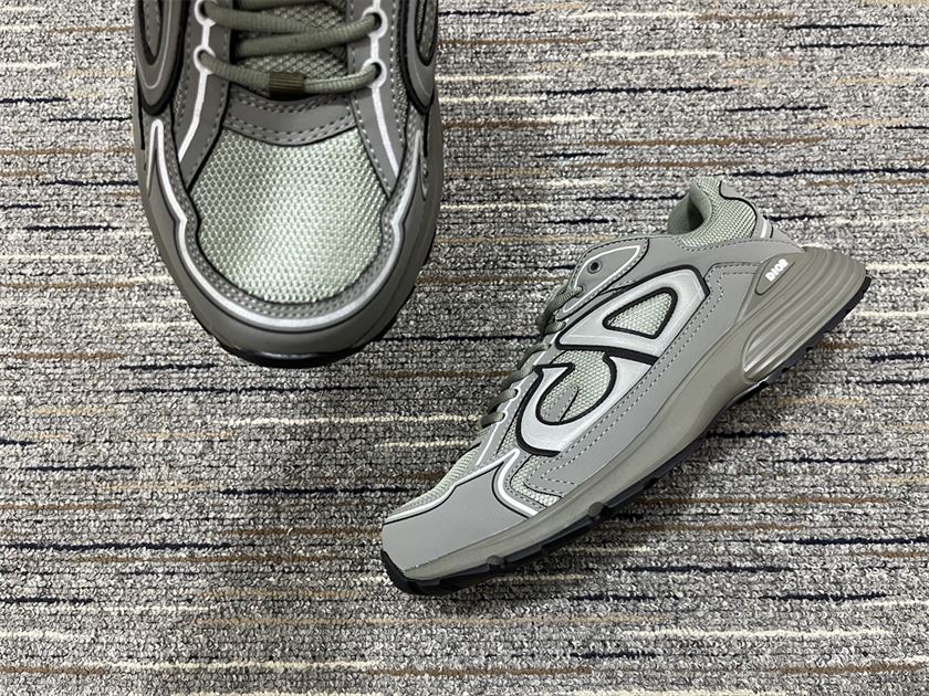 DIOR B30 SNEAKER OLIVE MESH AND TECHNICAL FABRIC – DO109