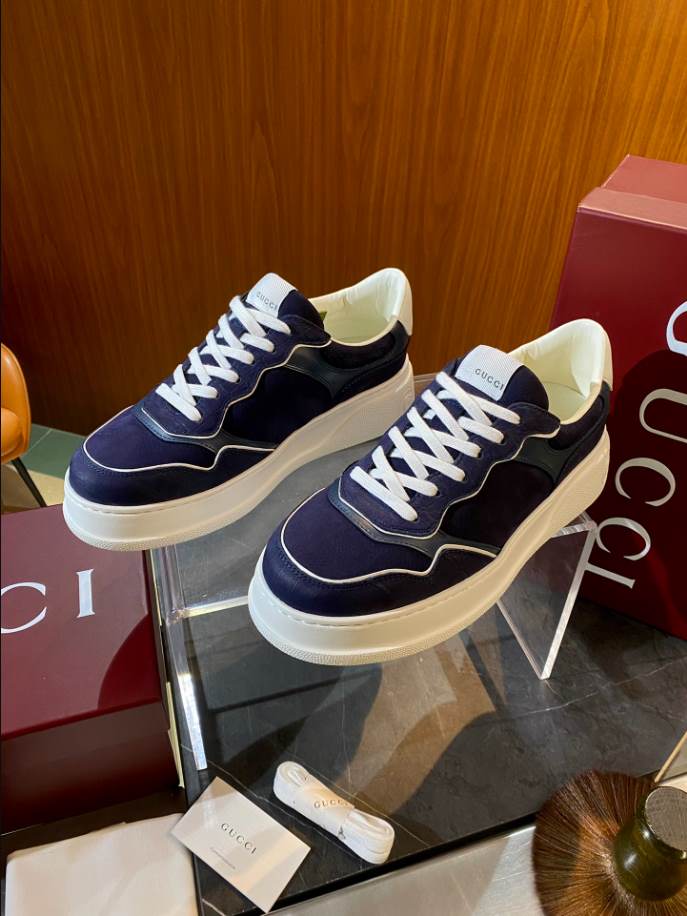 Gucci Lace-up Black White Leather Sneakers – GCC179