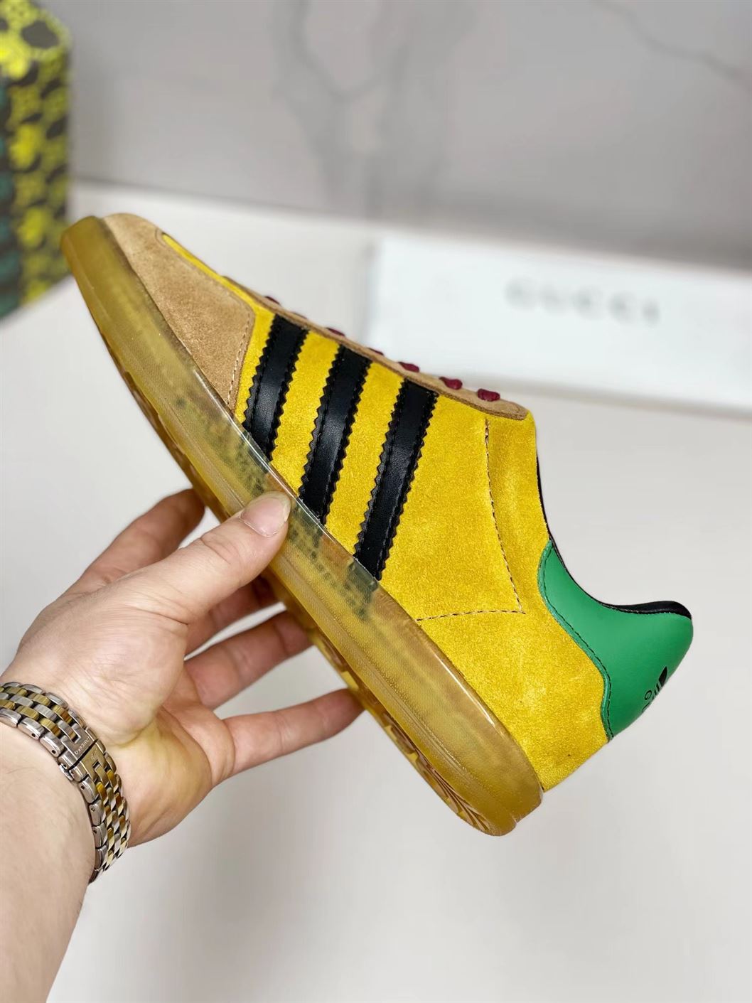 GUCCI ADIDAS GAZELLE ‘YELLOW VELVET GREEN’ – GCC121