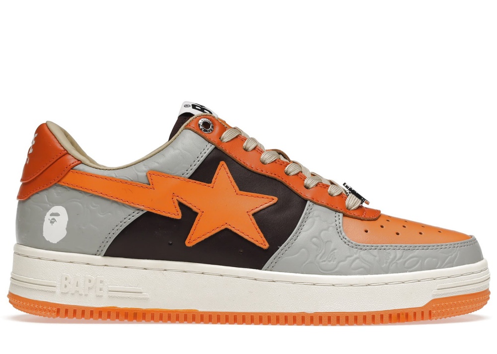A Bathing Ape Bape STA “Tokyo” Low Grey Orange