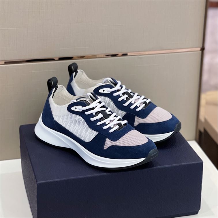 DIOR B25 RUNNER NAVY OBLIQUE SUEDE SNEAKER – DO063