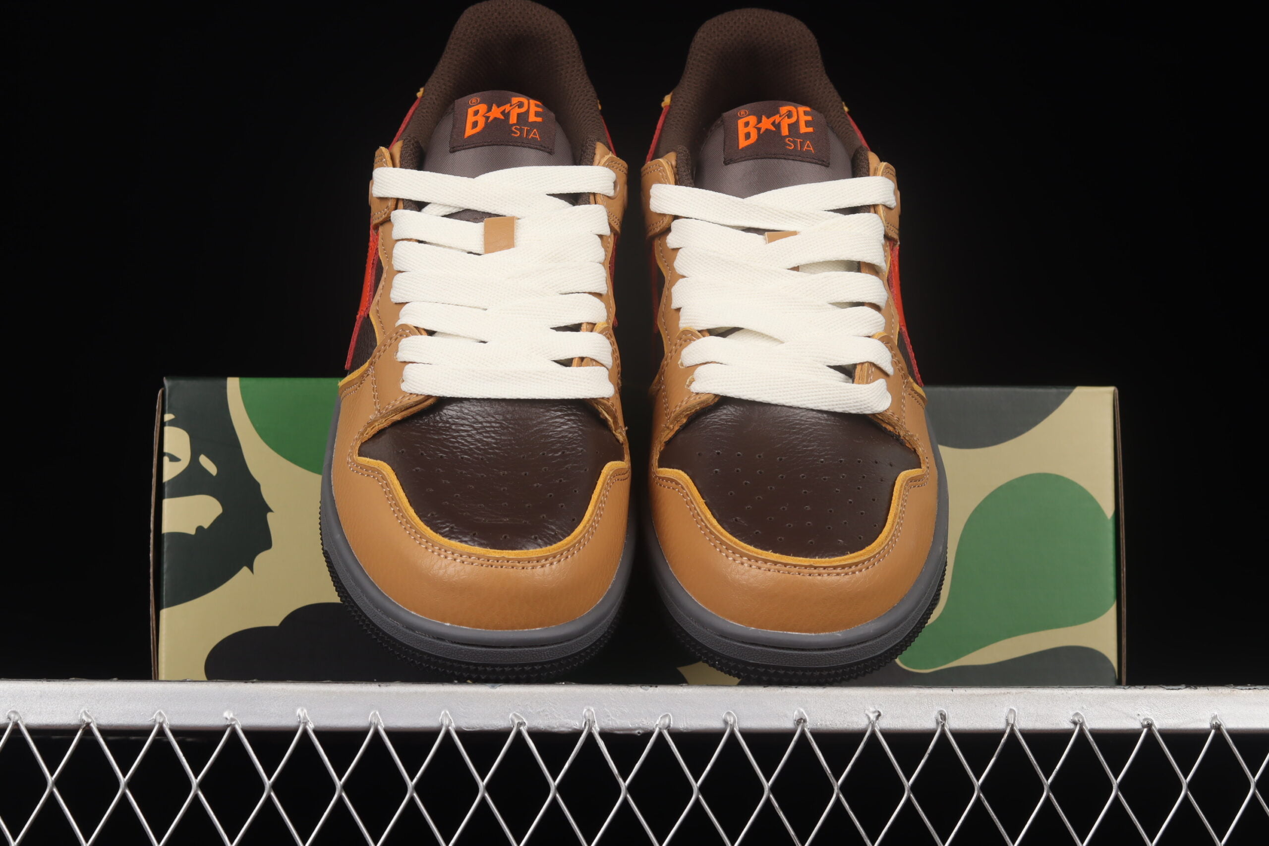 A Bathing Ape Bape SK8 STA Brown Orange
