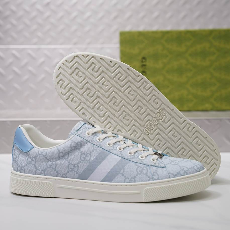 Gucci Ace Light Blue White Sneakers – GCC216