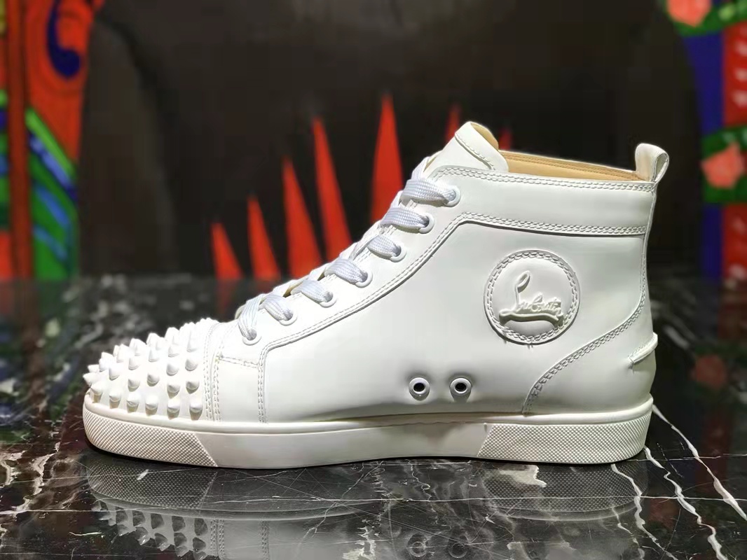 Christian Louboutin Lou Spikes Sneakers Calf leather White
