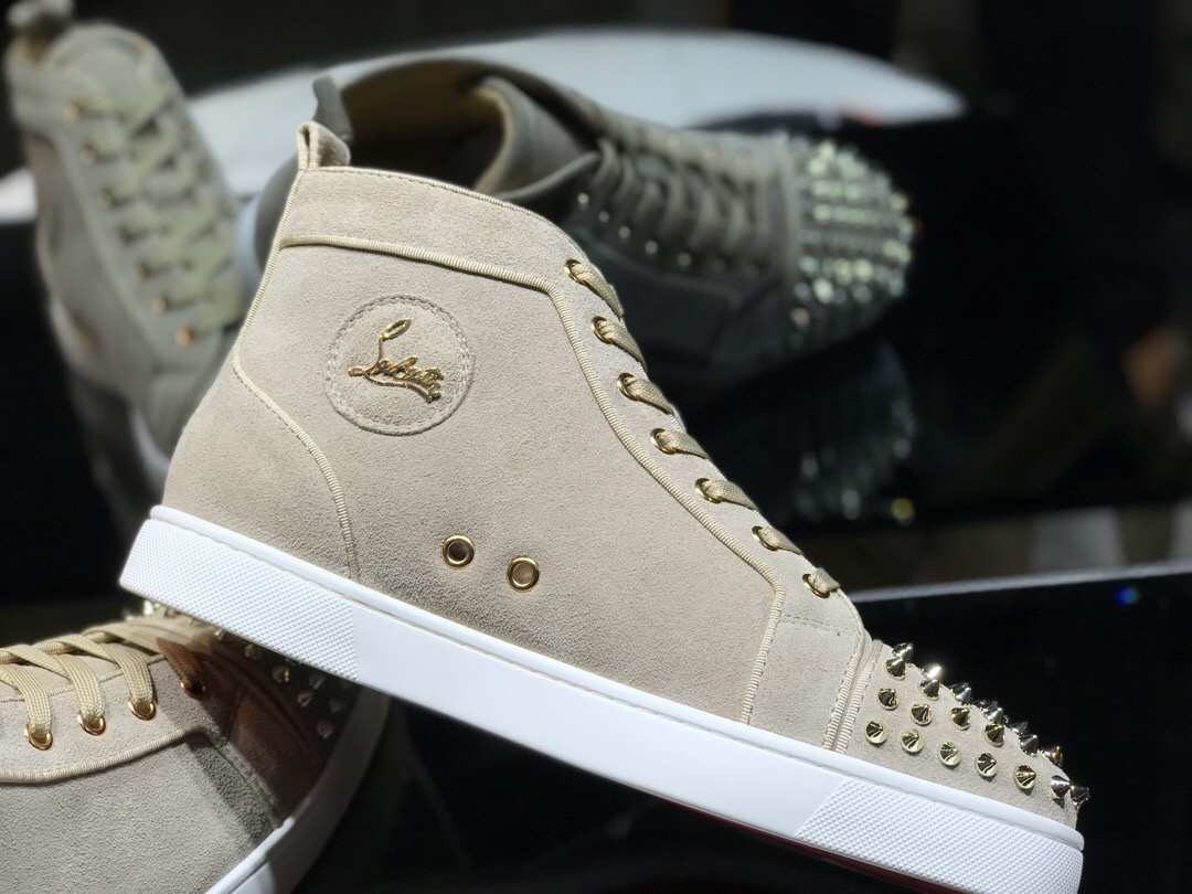 Christian Louboutin Lou Spikes Leather High Top