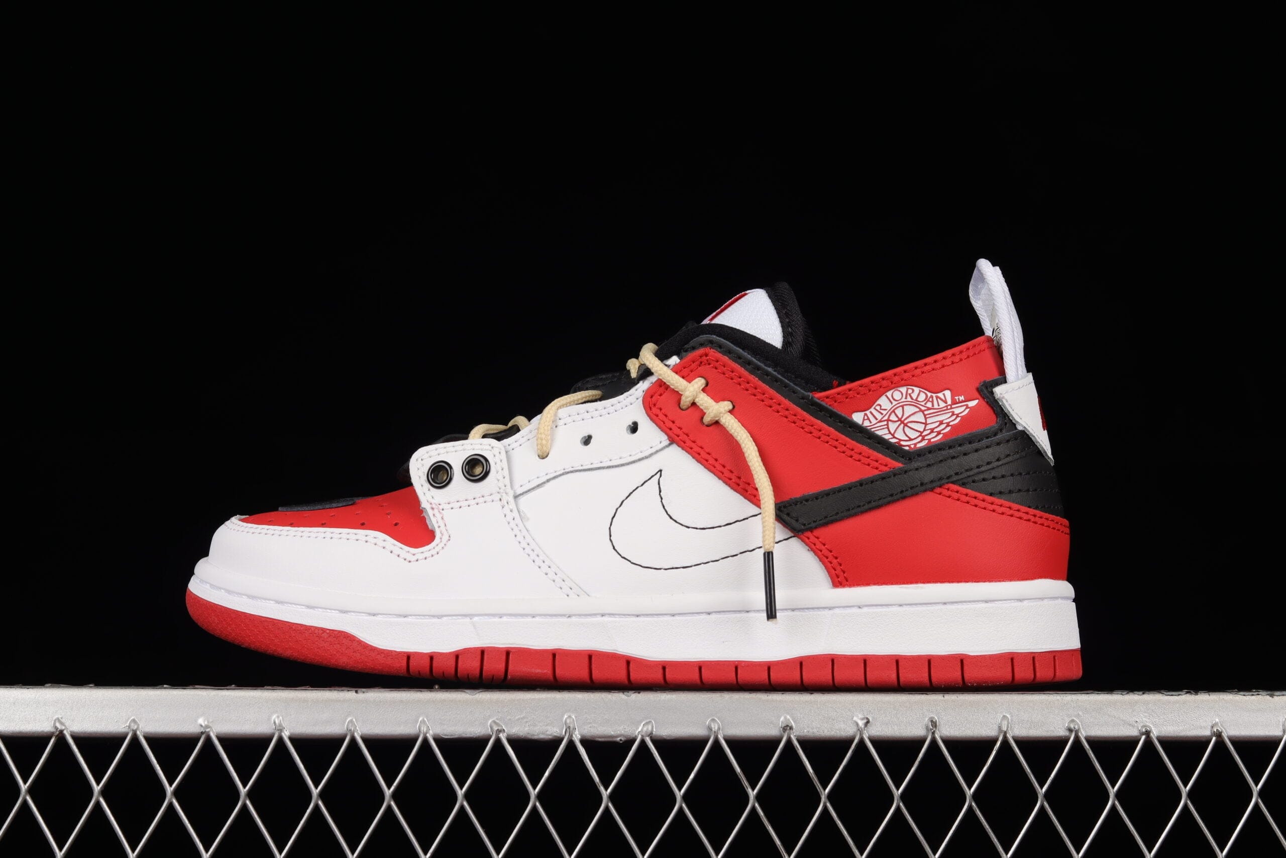 Air Jordan 1 Low Fantasy white red tie