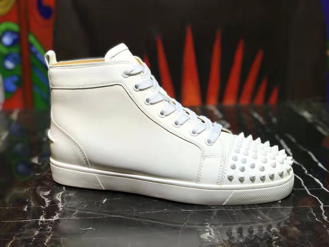 Christian Louboutin Lou Spikes Sneakers Calf leather White