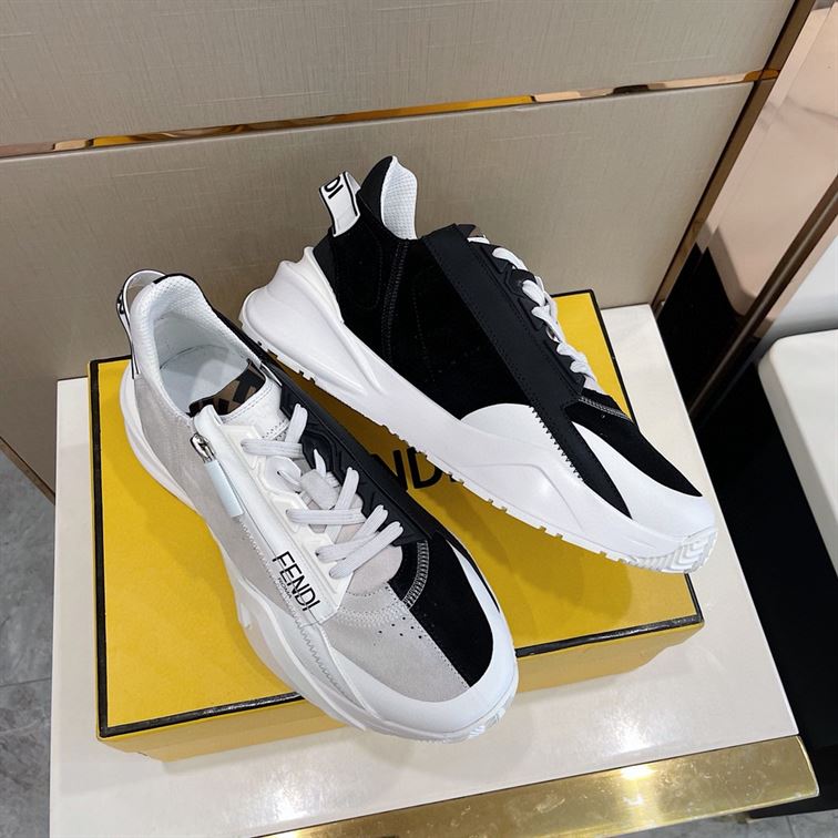 FENDI FLOW BICOLOR SUEDE LOW-TOP SNEAKERS – FDS006