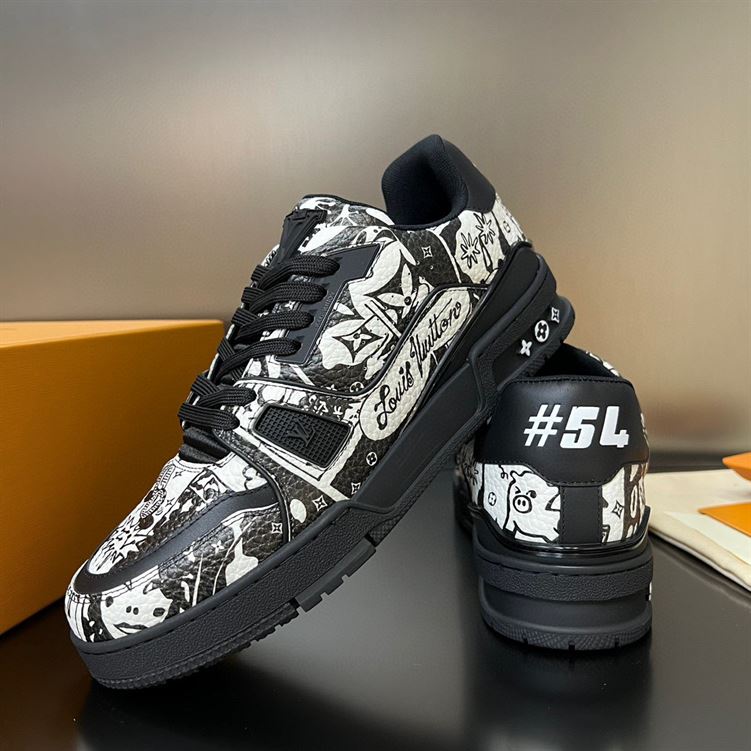 LOUIS VUITTON LV TRAINER COMIC MOTIFS BLACK WHITE – LVS146