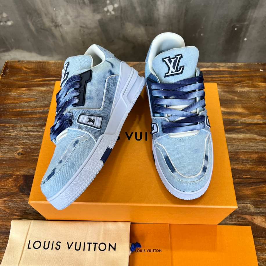 LV Trainers Bleached Monogram Blue Sneaker – LVS203