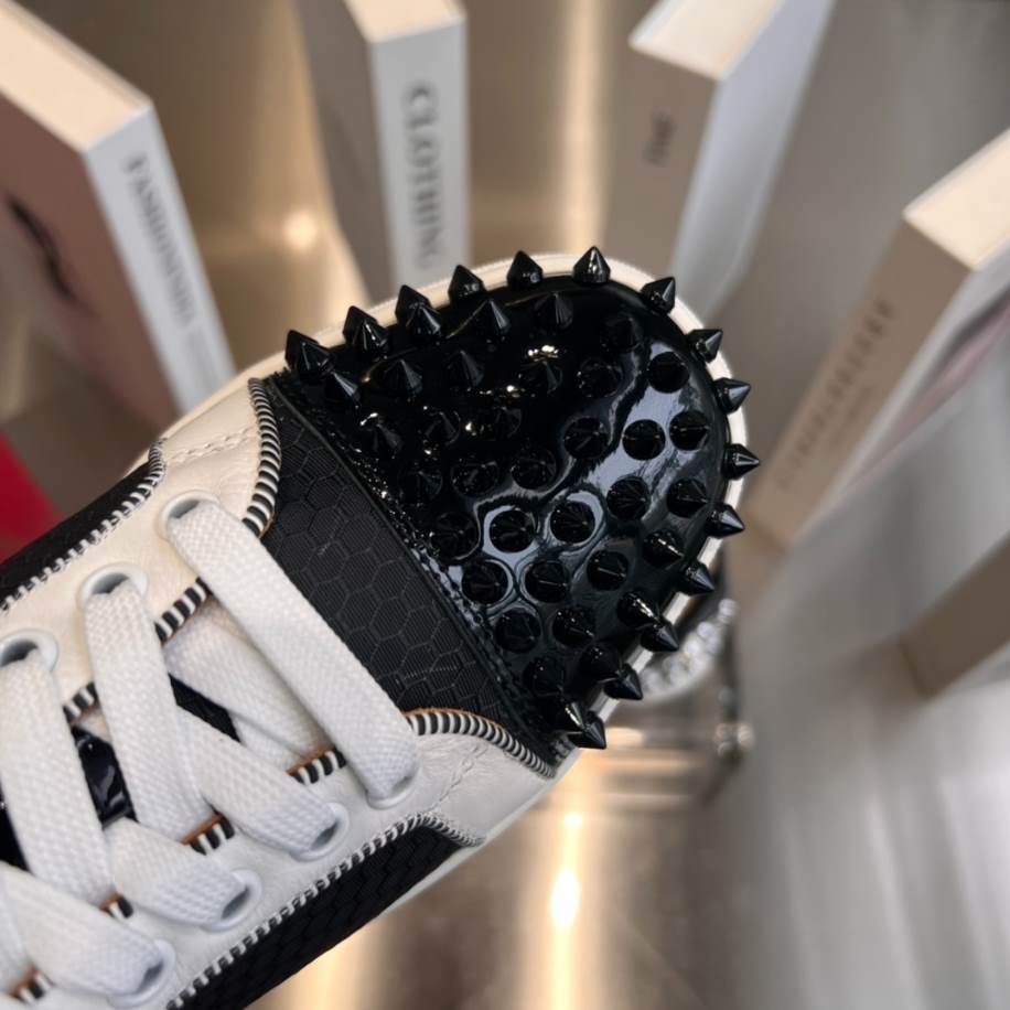 Christian Louboutin Low Top Black White Silver Sneaker – CLS048