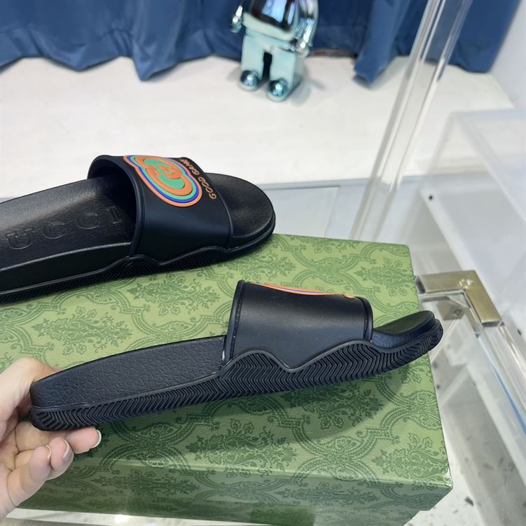 GUCCI SLIDE INTERLOCKING G LEATHER BLACK FOR MEN – GSL008