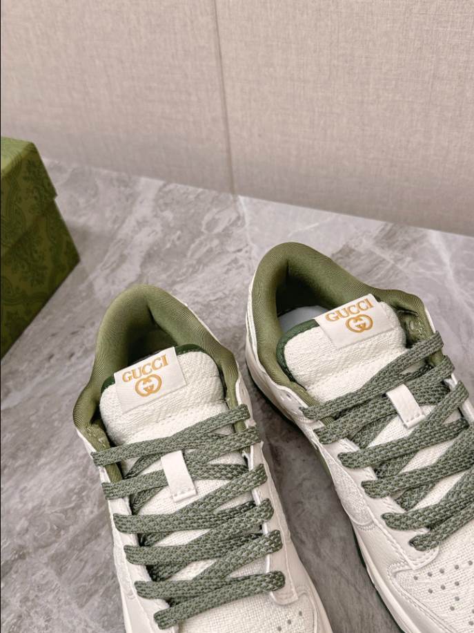 Gucci Nike Dunk Low Green White Sneakers – GCC202