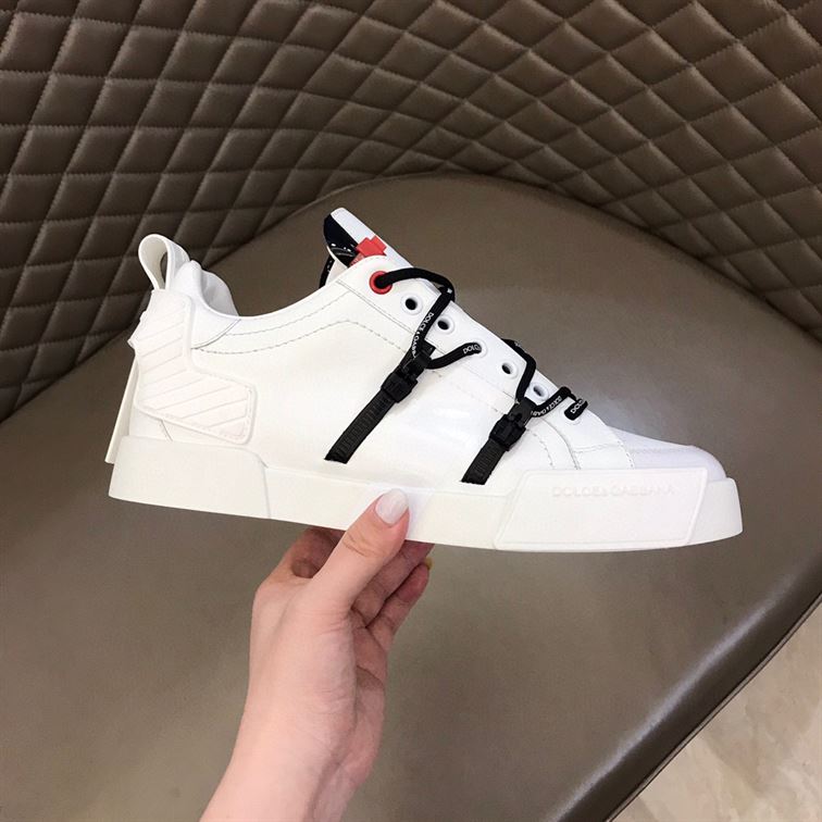 DOLCE & GABBANA PORTOFINO SNEAKER IN CALFSKIN AND PATENT LEATHER – DG031