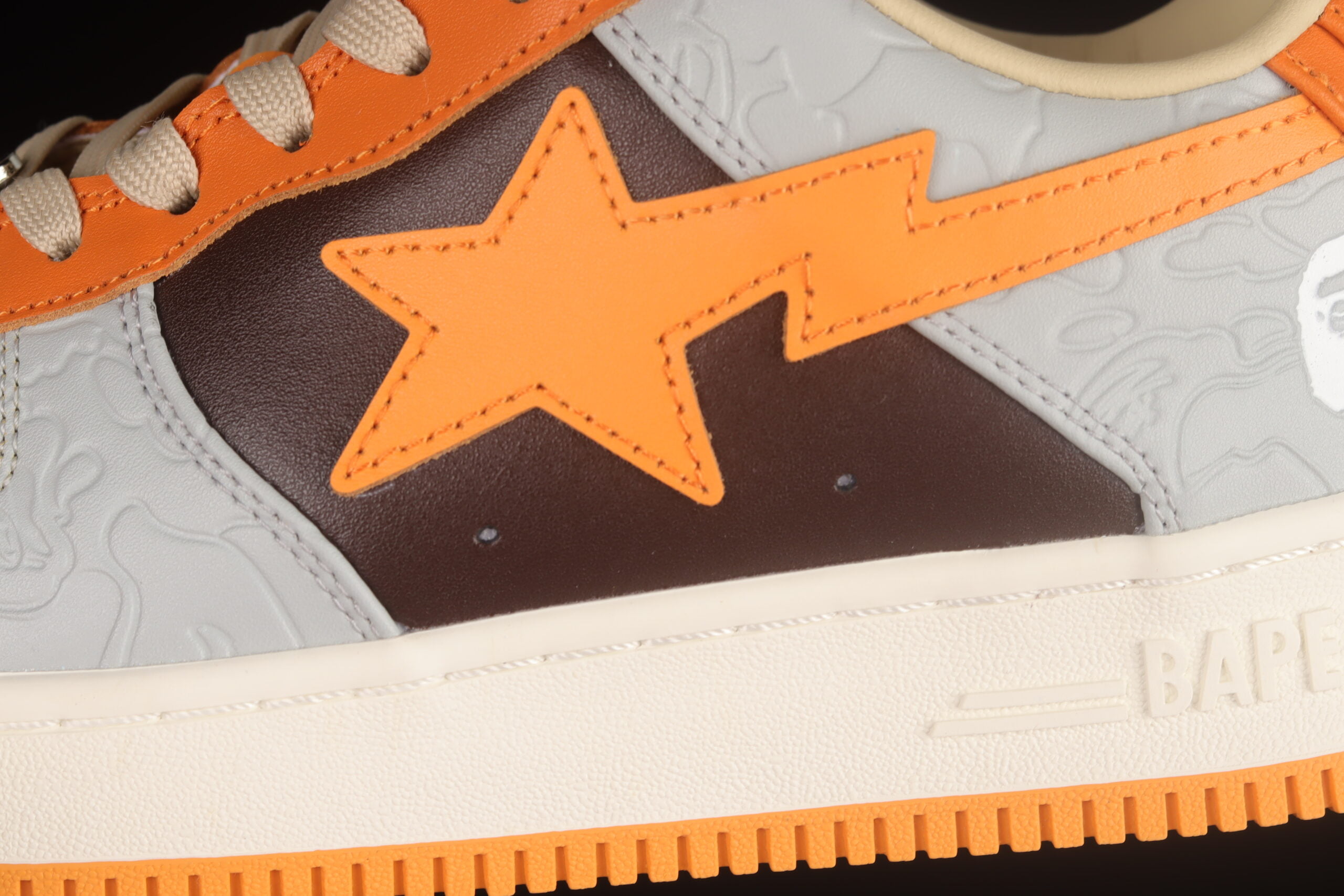 A Bathing Ape Bape STA “Tokyo” Low Grey Orange