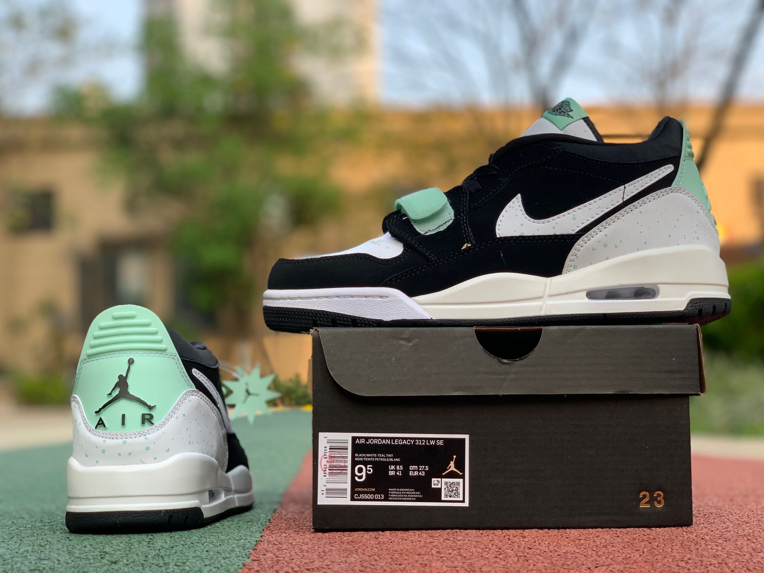 Jordan Legacy 312 Low Black White Teal Tint