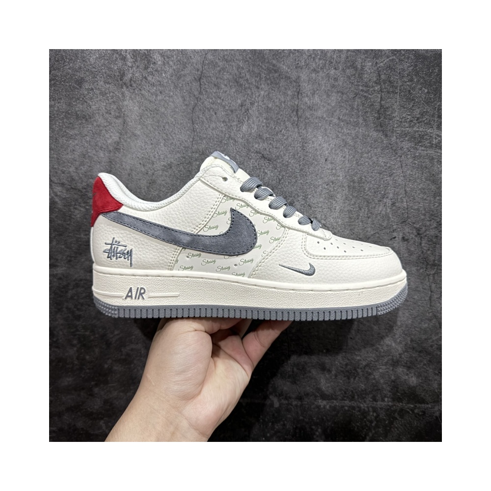 Nike Air Force 1 Low 07 x Stussy Beige Gray Red