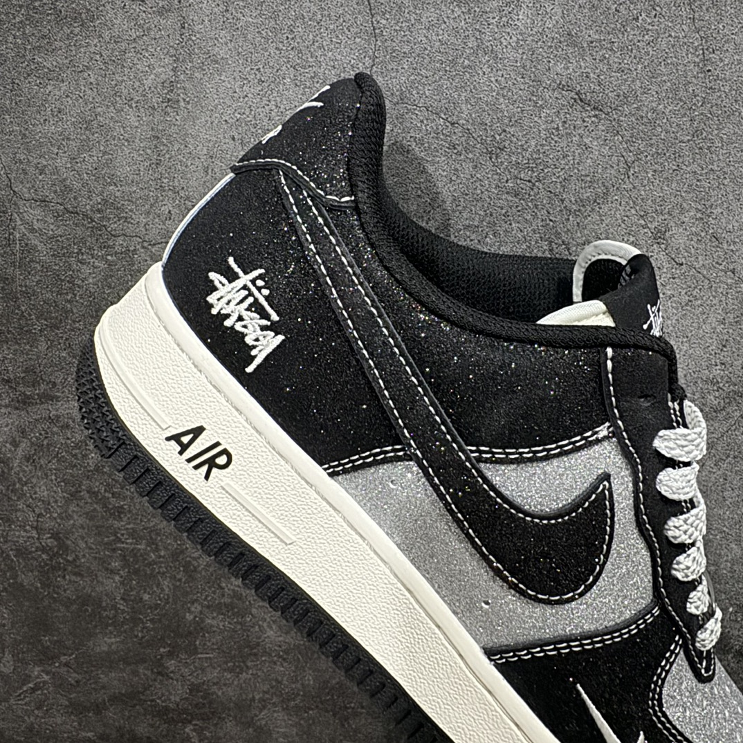 Nike Air Force 1 Low 07 x Stussy Black and Silver Hooks and Stars