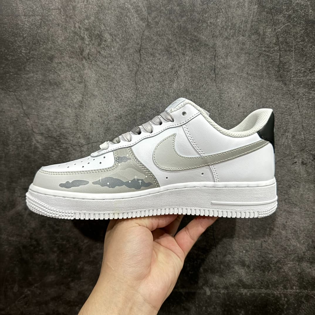 ike Air Force 1 Low 07 Marshmallow Cloud Gradient White and Gray