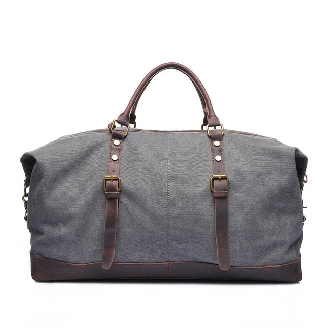 Canvas Crazy Horse Leather Men Travel Bags