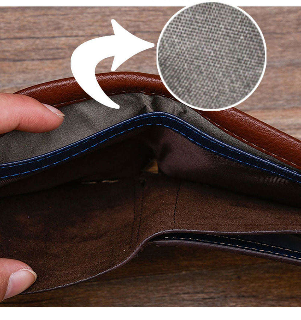 Blocking Short Leather Wallet Mens