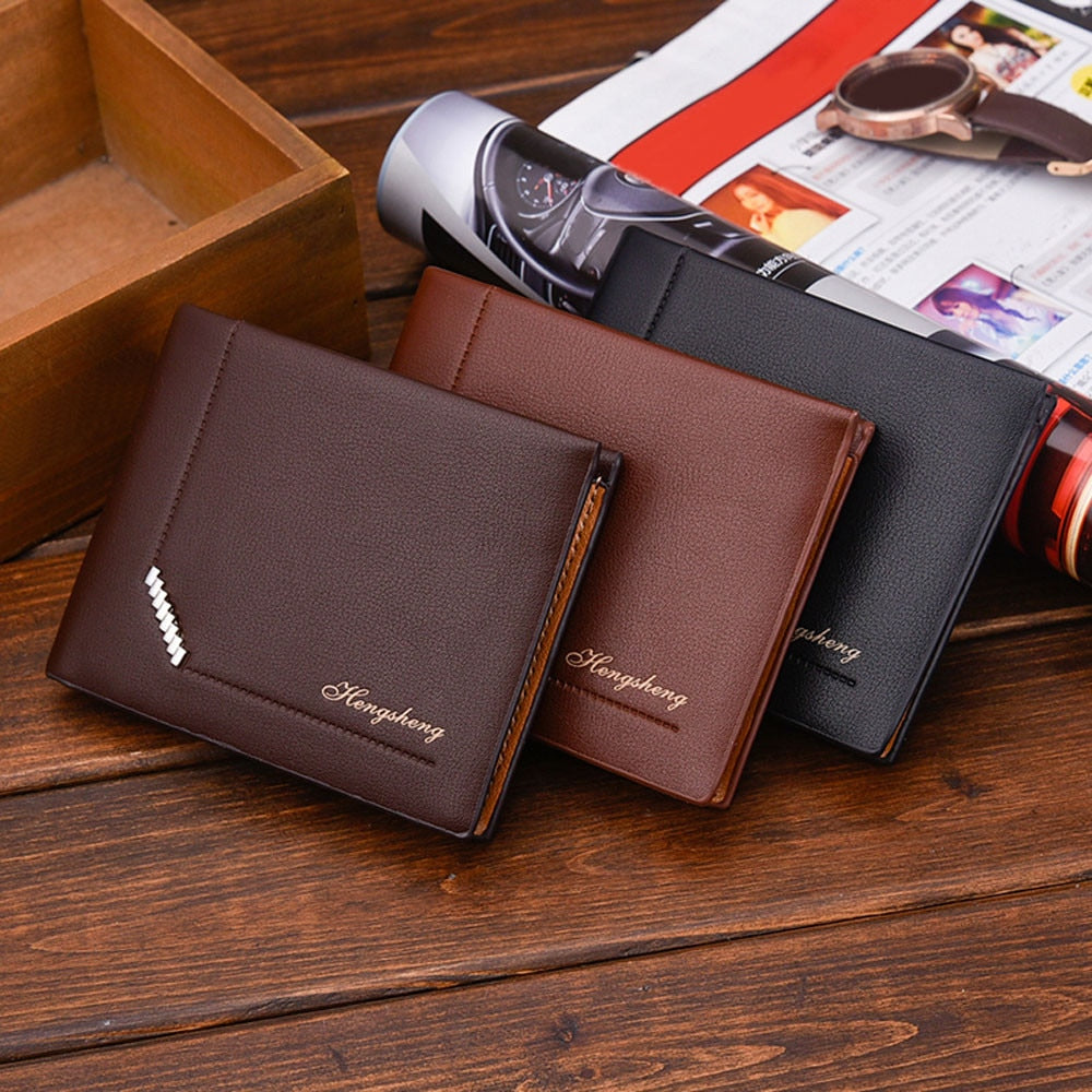 Blocking Short Leather Wallet Mens