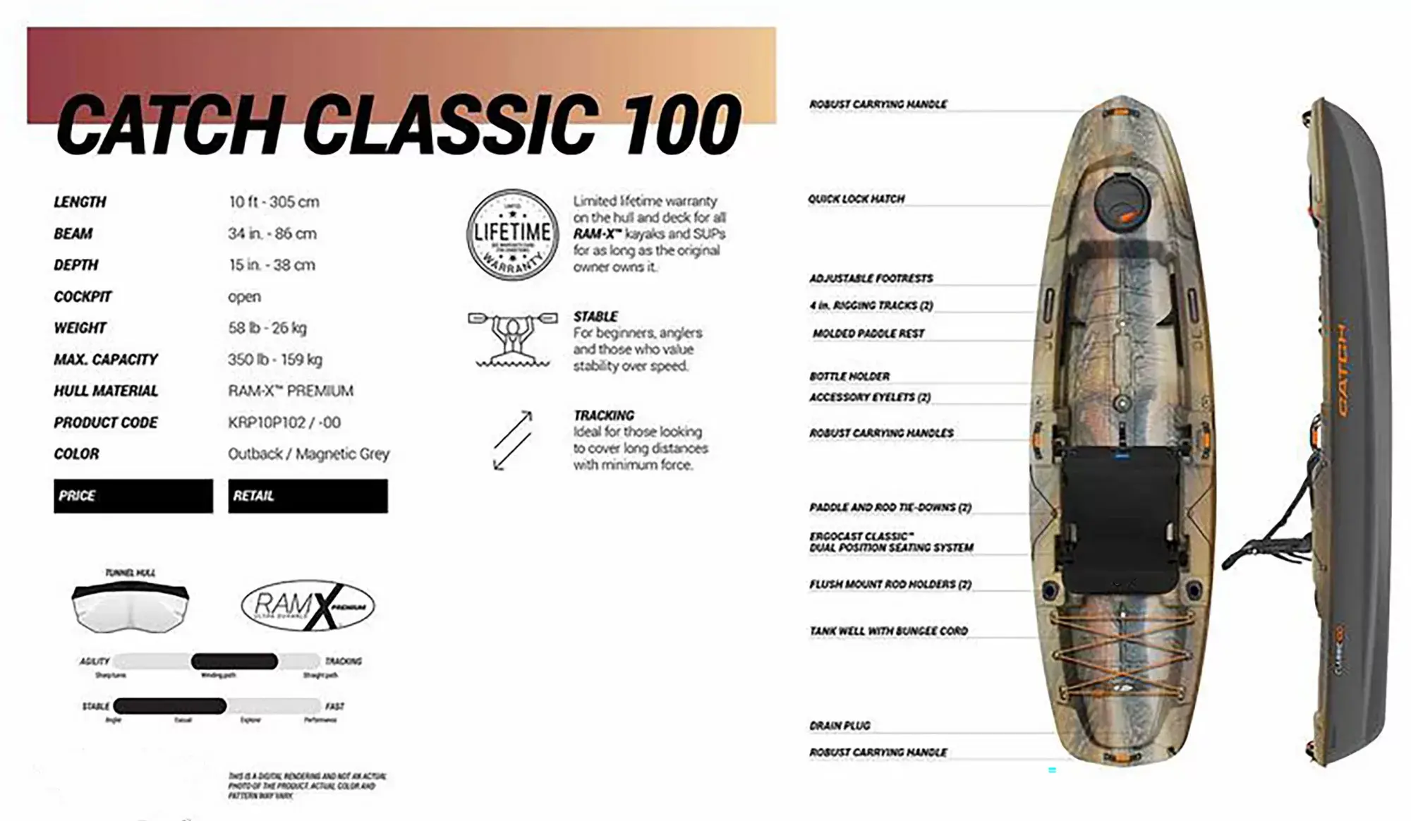 Pelicani Catch Classic 100 Fishing Kayak