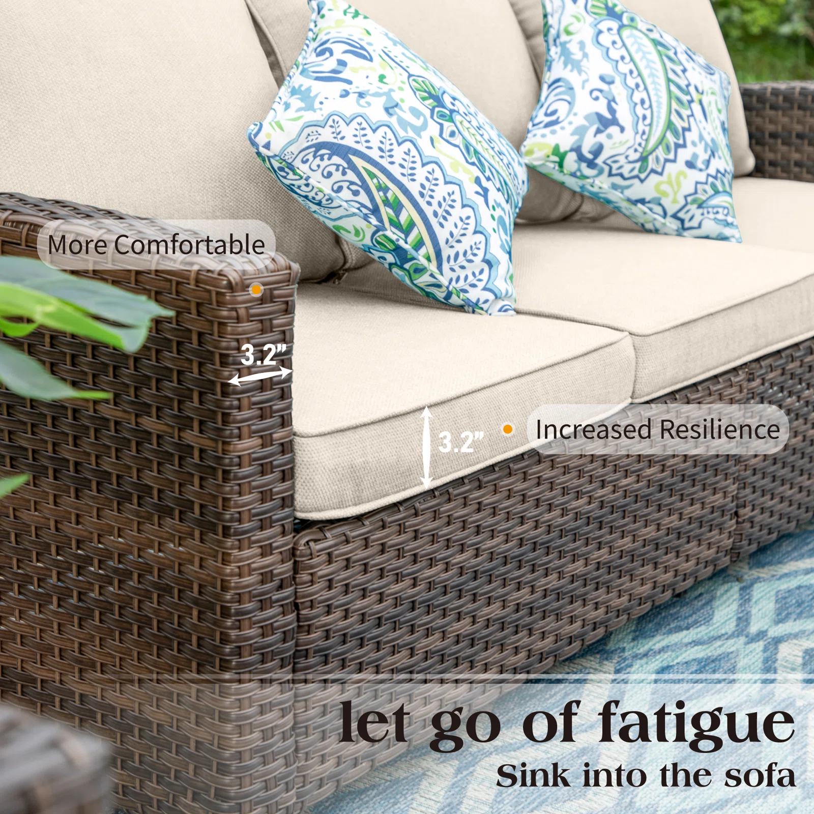 Wicker 9 - Person Garden Lounge Set with Cushions