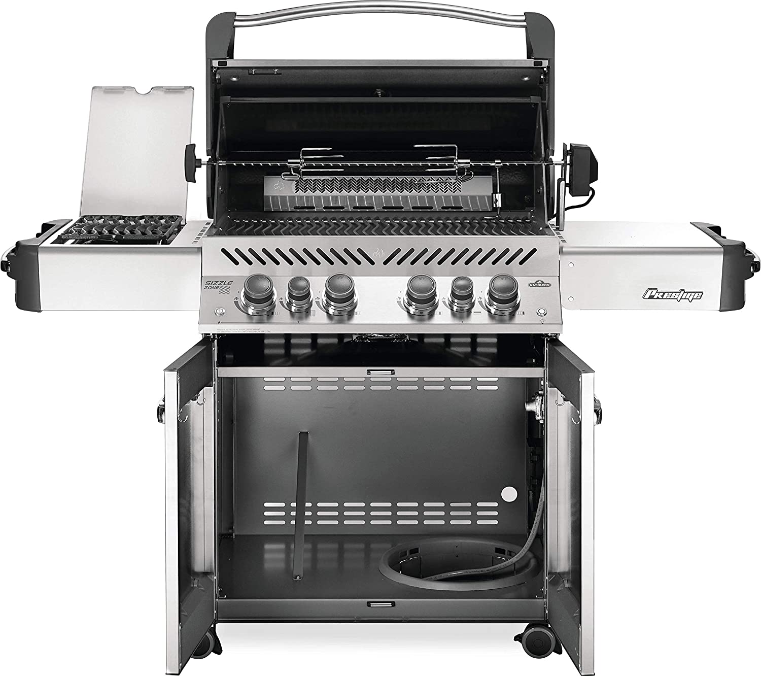 Napoleon P500RSIBPSS-3 Prestige 500 RSIB Propane Gas Grill, sq. in + Infrared Side and Rear Burner, Stainless Steel