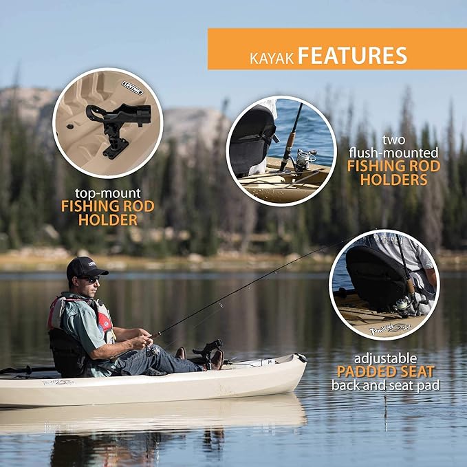 ✨Lifetime 90806 Tamarack Angler 100 Fishing Kayak - 2 Pack (Paddles Included) ✨
