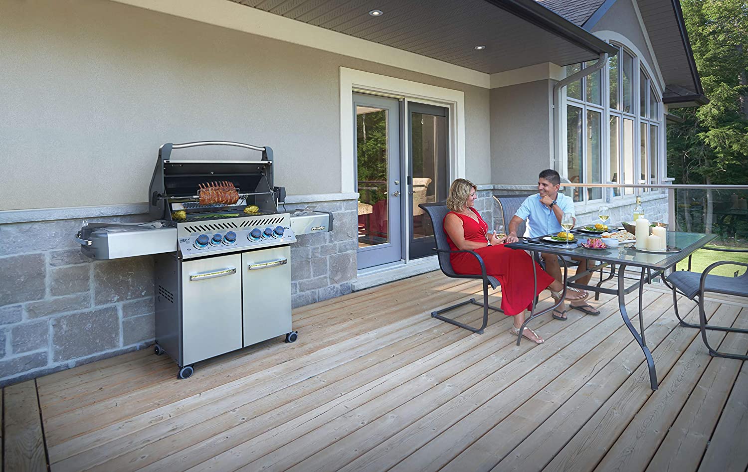 Napoleon P500RSIBPSS-3 Prestige 500 RSIB Propane Gas Grill, sq. in + Infrared Side and Rear Burner, Stainless Steel