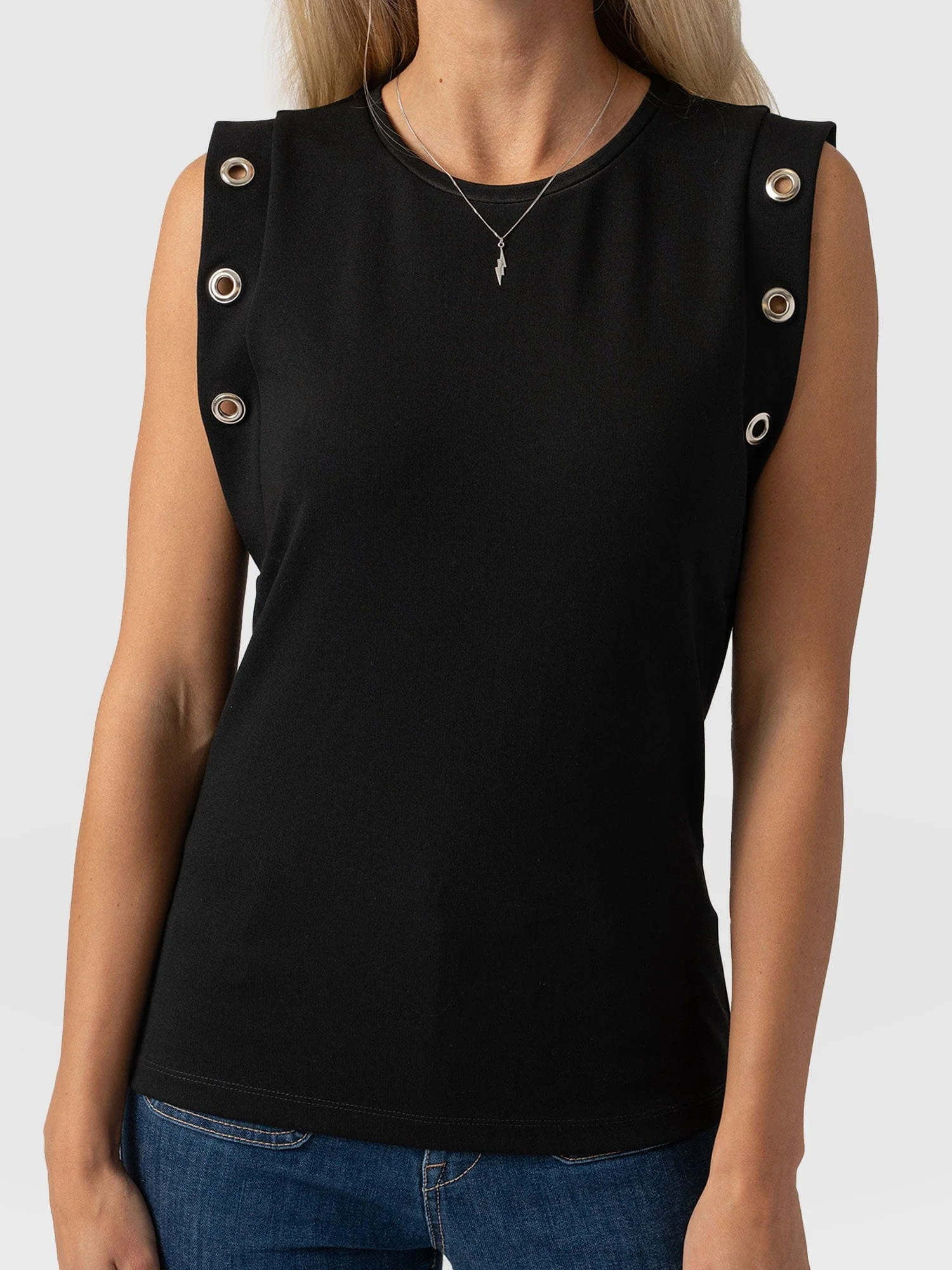Rowan Tee - Black Eyelet