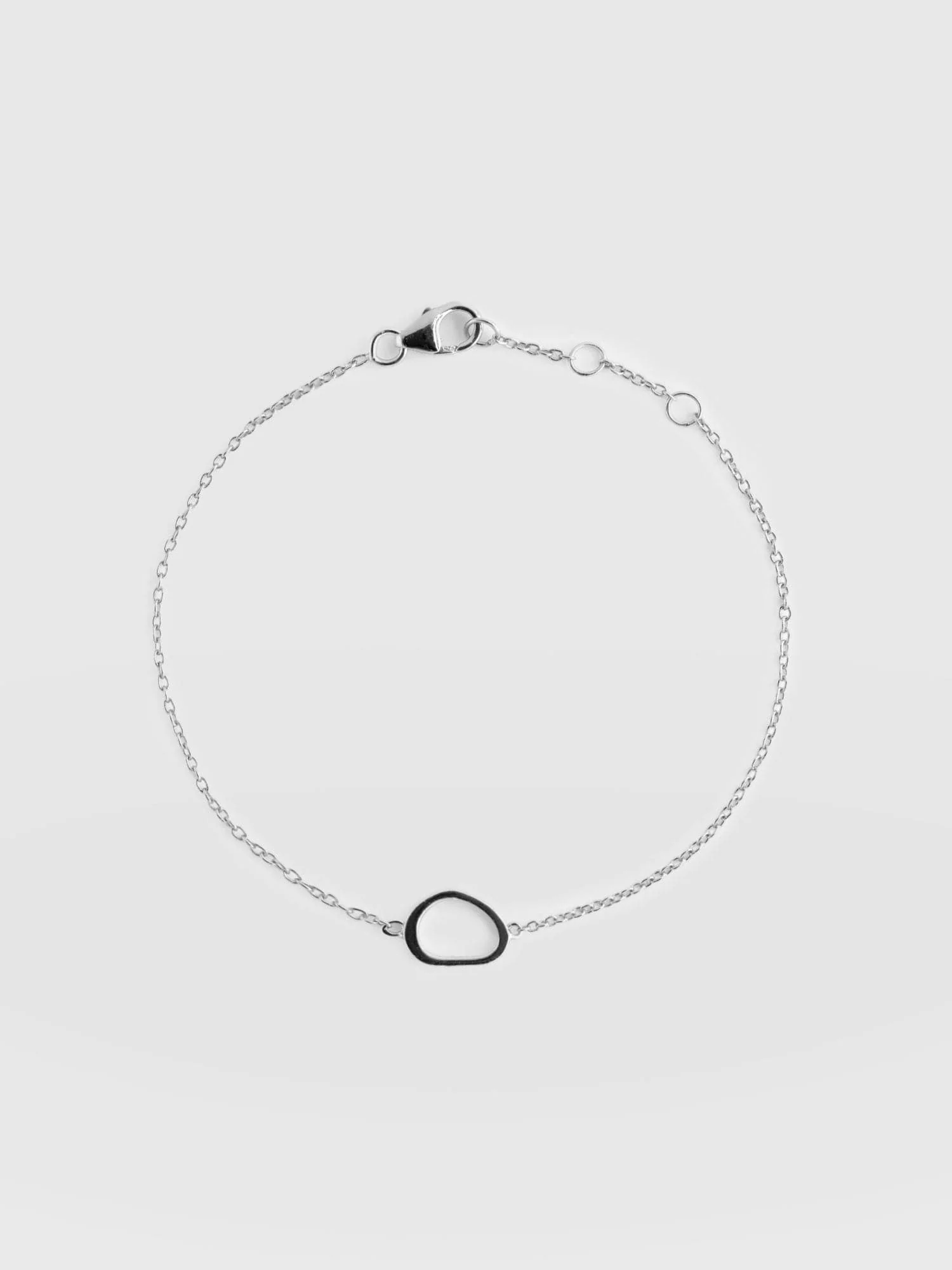 Organic Open Oval Bracelet - Silver