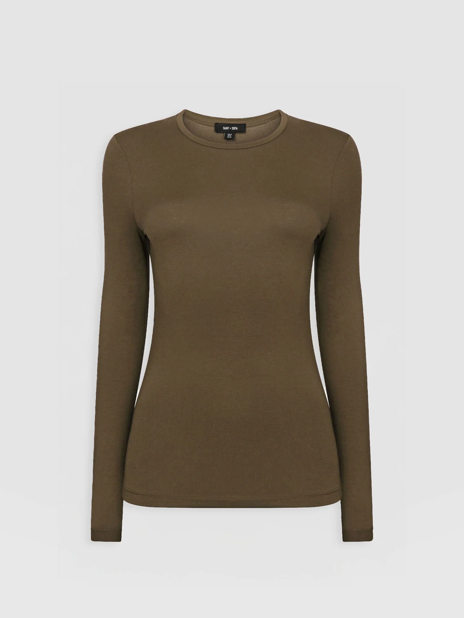 Austen Crew Neck Long Sleeve Tee - Khaki