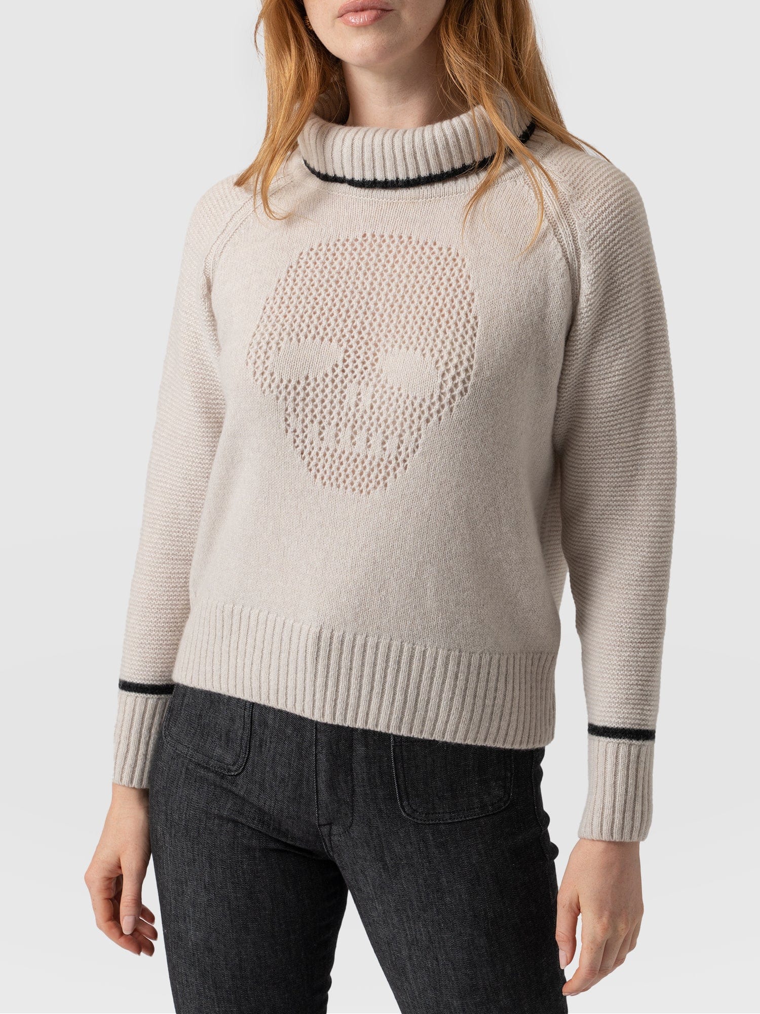 Blake Cashmere Skull Sweater - Cream