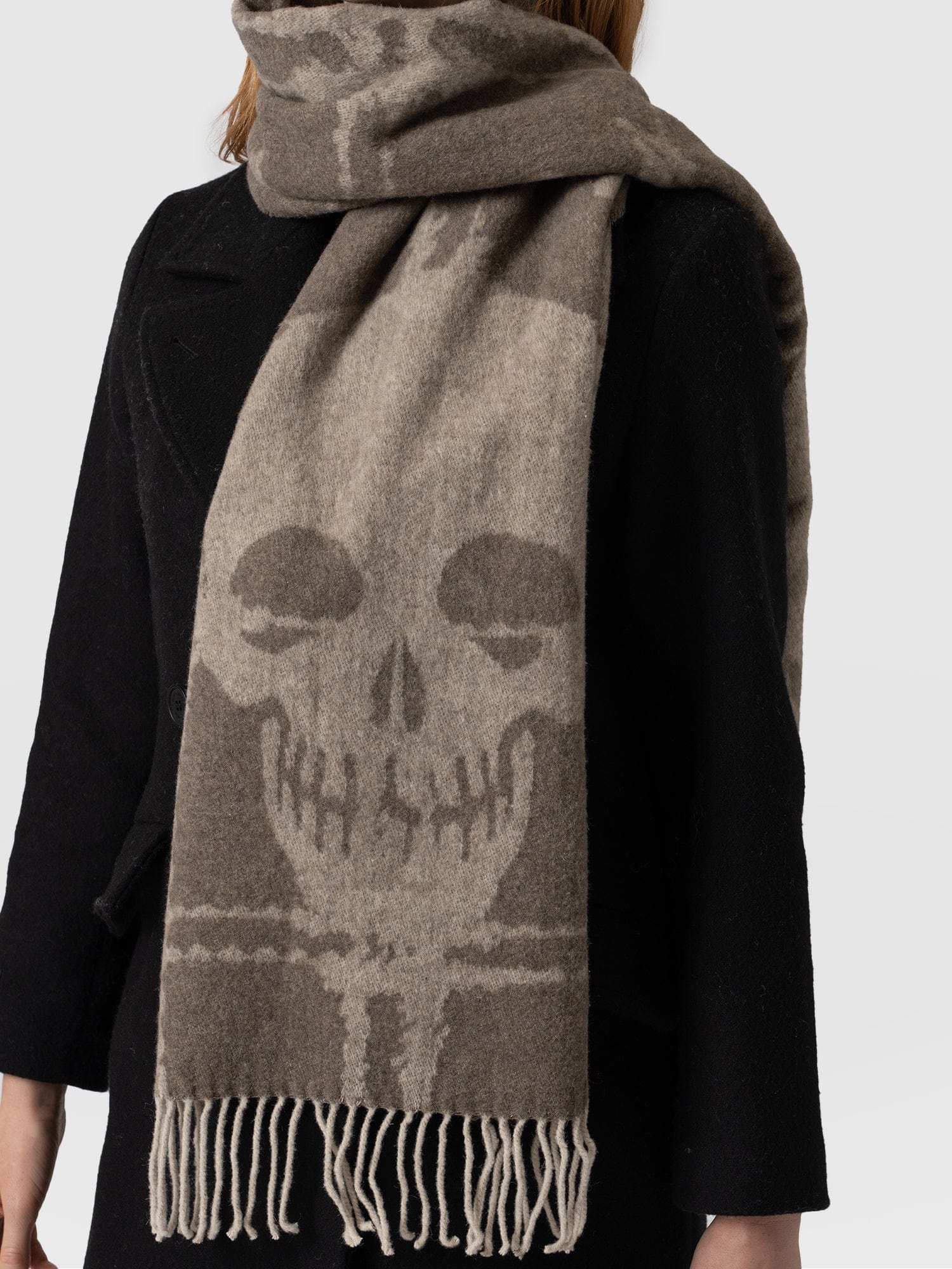 Sutton Skull Scarf - Beige