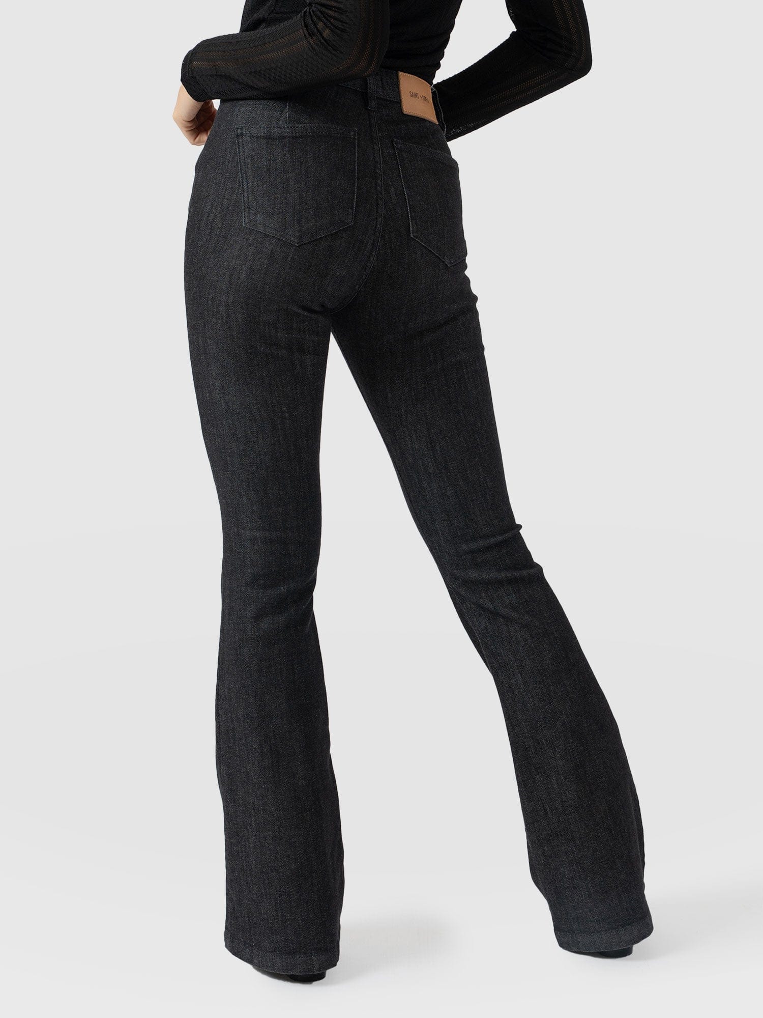 Bowie Stretch Flare Jeans - Black Wash