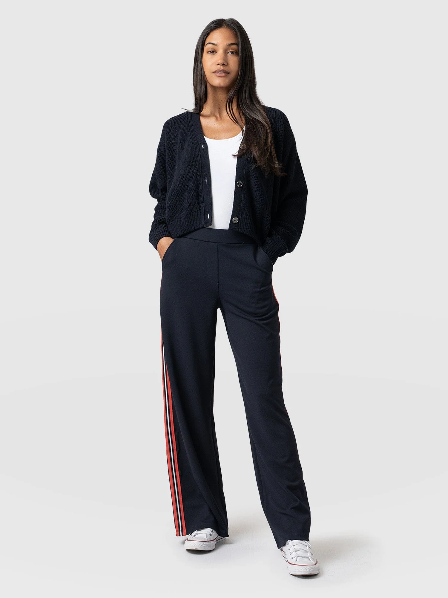 Victory Straight Leg Pant - Navy/Red Stripe