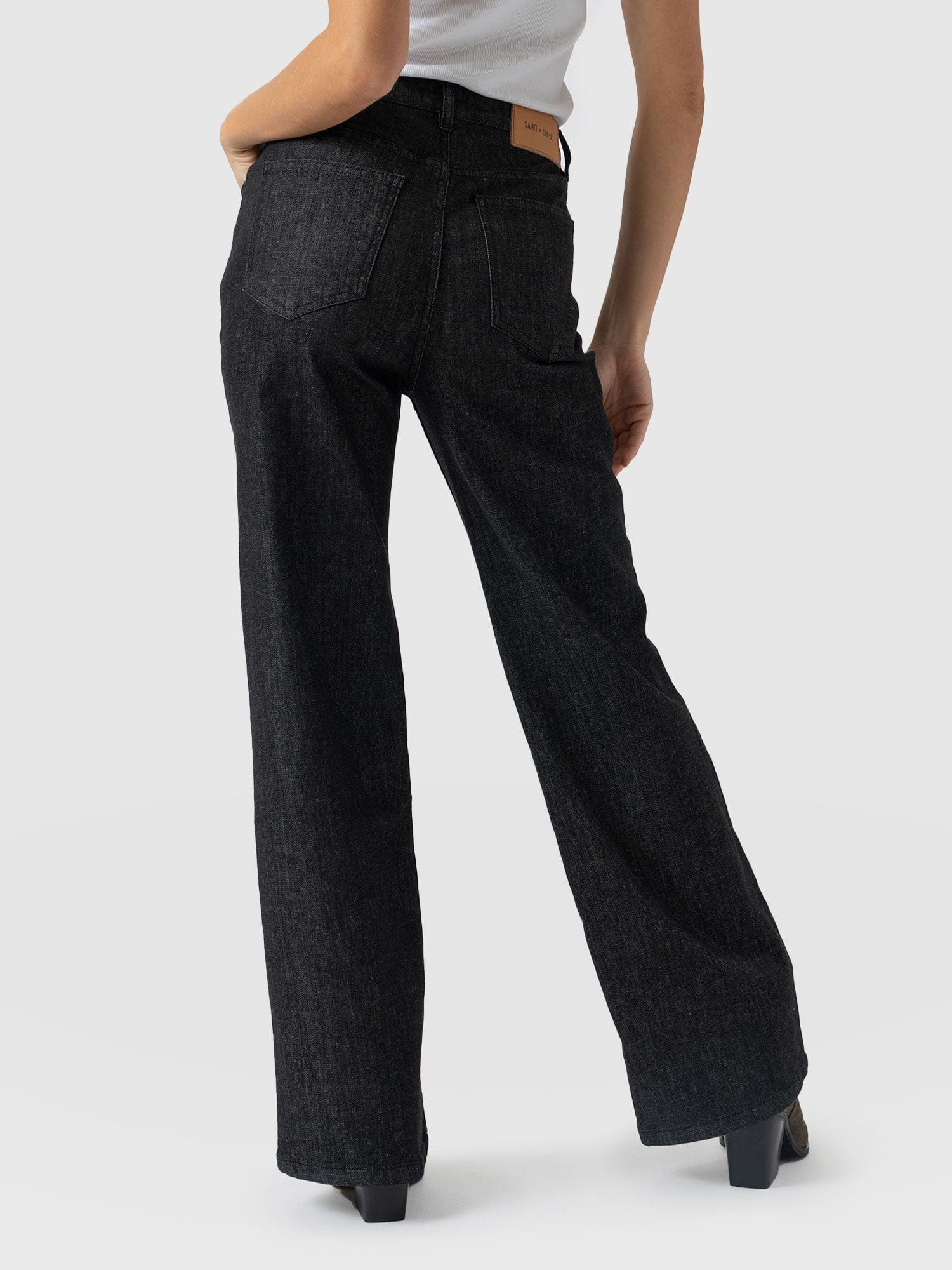 Wide Leg Jeans - Black Wash