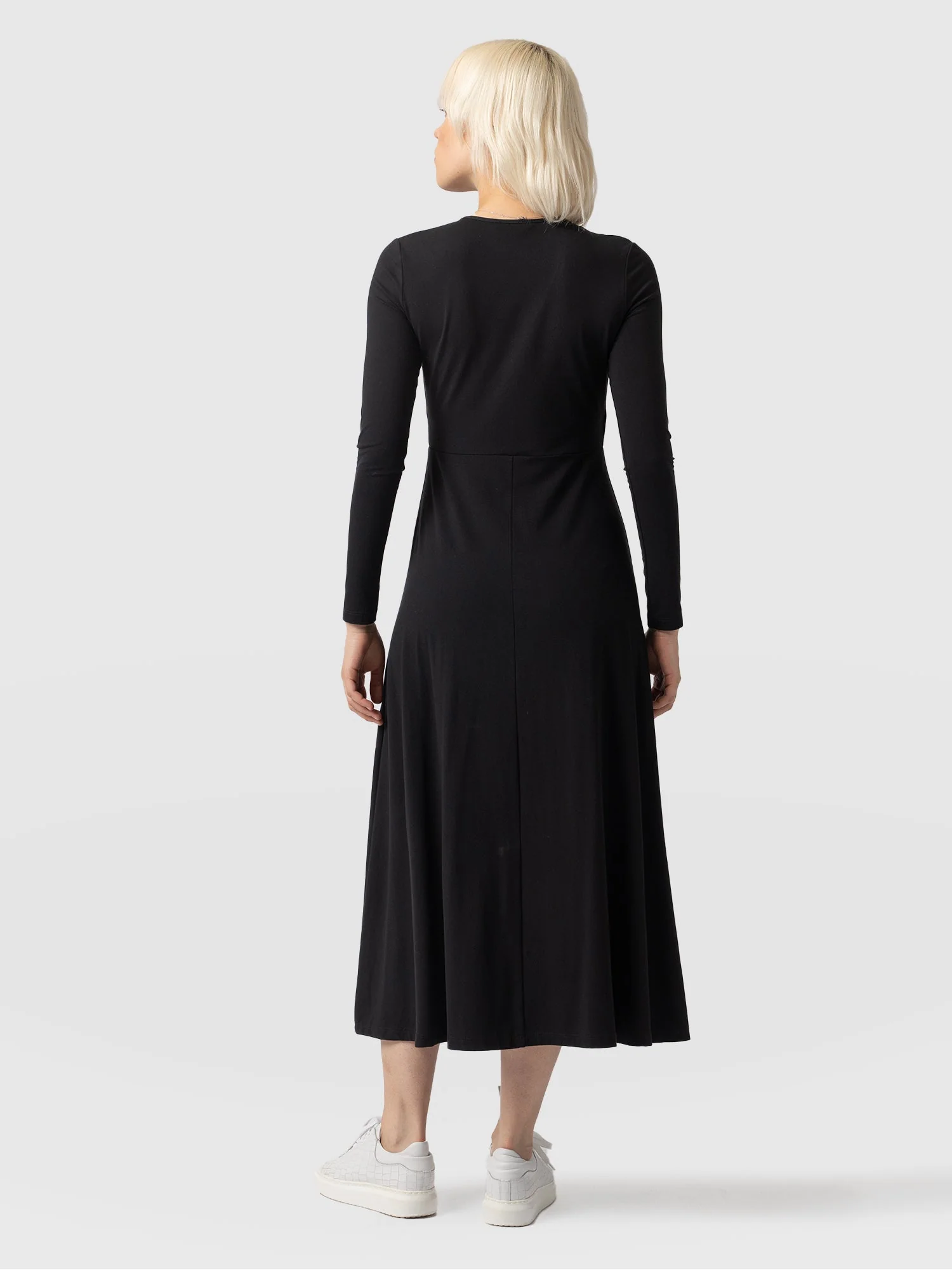 Maggie Wrap Midi Dress - Black