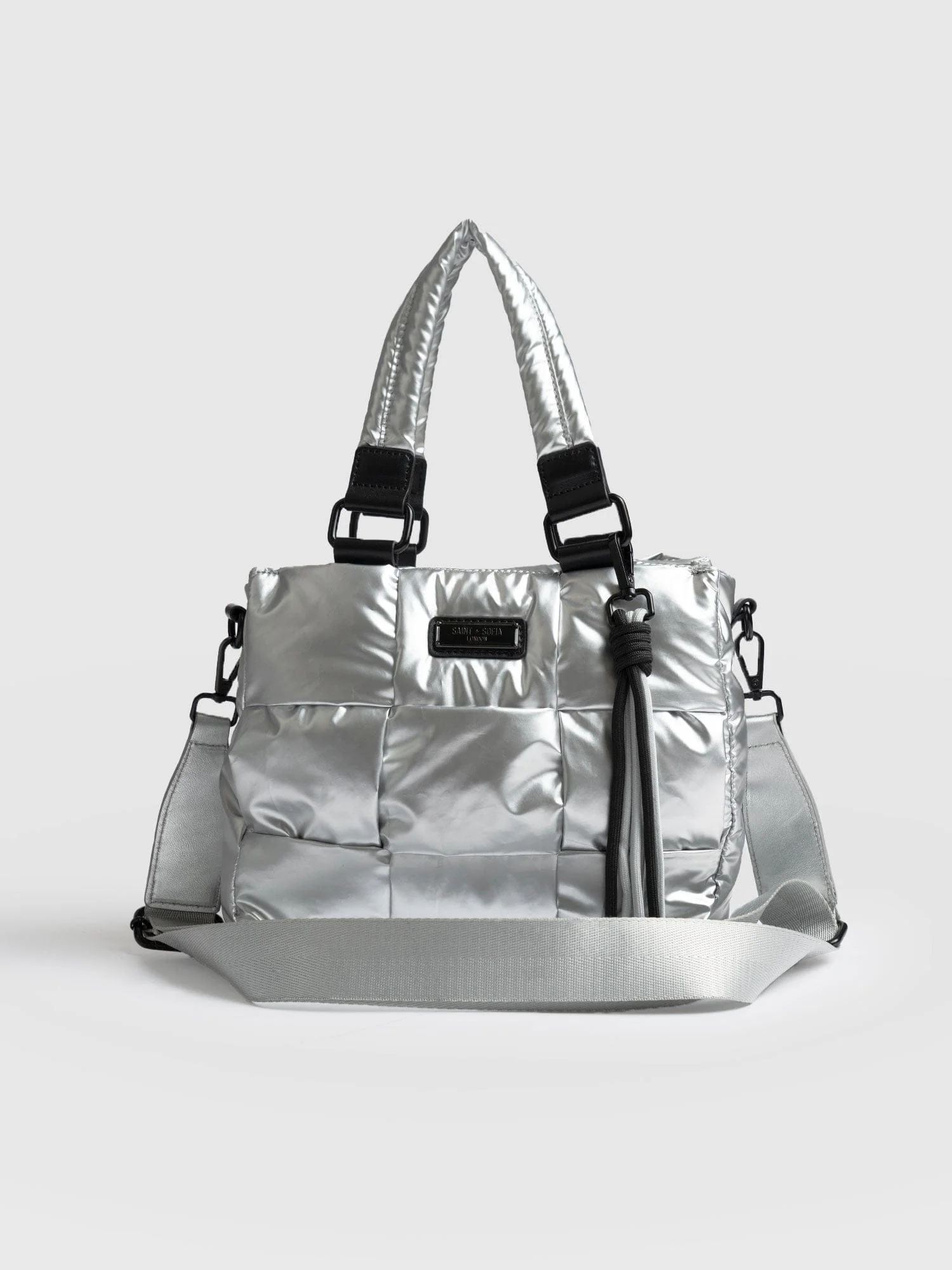 Woven Mini Penny Tote Bag - Silver