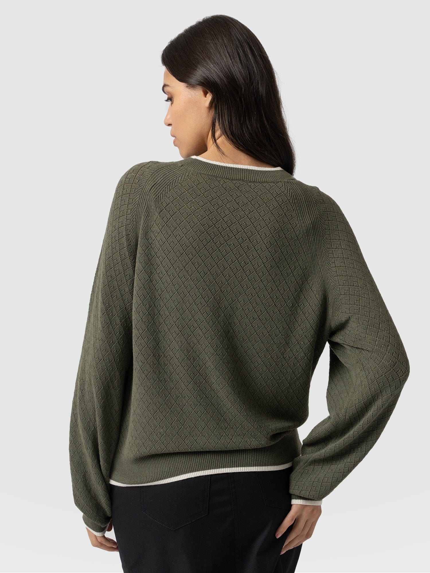 Diamond Knit Sweater - Khaki