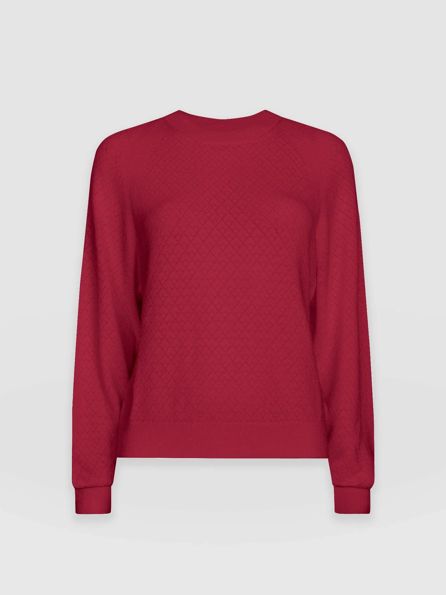 Diamond Knit Sweater - Deep Pink